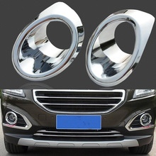2Pcs Auto Car Front Fog Light Lamp Trim Car-styling Car-covers Bezel Chromium Styling For Peugeot 3008 2013 2014 2015 2024 - buy cheap