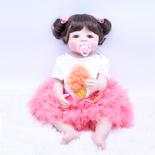 22Inch Bebes Reborn Girl Doll Full Silicone Vinyl reborn baby dolls Realistic Princess Baby Toy Doll girls  Children's Day Gifts 2024 - buy cheap