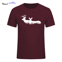 Hot Sale Fashion Simple creative Deer Family Print Cotton T Shirts Men's New Arrival Summer Style Short Sleeve Men T-shirt 2024 - buy cheap