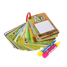 Quadro de desenho grafite com cartão, pintura em água, 26 letras 3d, educação cognitiva, quebra-cabeça de colorir, livro de bebês, brinquedo de tabuleiro 2024 - compre barato
