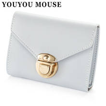 YOUYOU MOUSE Lady Short Wallet 3 Fold PU Leather Multi-Card Bit Zero Purse Buckle Simple Fashion Multi-Function Small Wallet 2024 - buy cheap