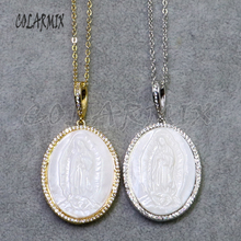 5 strands Virgin Mary Shell necklace Madonna pendant necklace fashion jewelry wholesale jewelry gift for women gems 5224 2024 - buy cheap