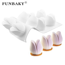 FUNBAKY-Molde de silicona con forma de tulipán y flor 3D, utensilios de decoración para pasteles, Mousse, postres, hornear 2024 - compra barato