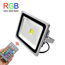 RGB LED Flood Light 10W 30W 50W Foco LED Exterior Spotlight IP65 LED Outdoor Light Reflector Spot Floodlight Remote Control 2024 - buy cheap