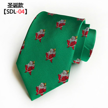 Lazos para hombre de seda, corbata fina, rojo, azul, verde, patrón de Santa Claus, artículos para el cuello, tejido para boda 2024 - compra barato