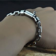 100%925 silver bracelet male simple couple personality trend Thai silver fashion vintage silver 2024 - buy cheap