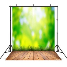 Bokeh-Fondo de fotografía verde para niños, telón de fondo con suelo de madera, retrato para estudio fotográfico, telón de tela para sesión de fotos 2024 - compra barato