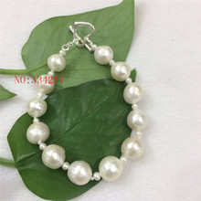 Pulsera de perlas blancas con cierre de plata tibetana, brazalete de perlas naturales de 10-11 MM de australia, el Mar del Sur, novedad 2024 - compra barato