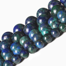 Contas de pedra lápis-lazúli natural redondas, 4-14mm azul & verde, para fazer joias, pulseiras, 15 "bordado, faça você mesmo, berloque 2024 - compre barato