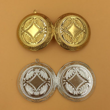 45mm 5pcs  Round Photo Frame Locket Box,Brass Bronze Tone Pendant European style Craft,Jewelry Finding Pendant 2024 - buy cheap