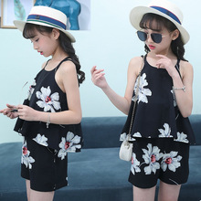 Conjunto de roupas de verão 2pcs, camiseta estampa floral + calças curtas roupas para crianças 2024 - compre barato