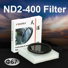 WTIANYA 67 мм ND2-400 фейдер с переменной нейтральной плотностью ND фильтр 67 мм для DSLR камеры Регулируемый ND2 ND4 ND8 ND400 2023 - купить недорого