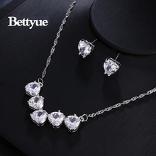 Bettyue-Conjuntos de joyas con forma de corazón para mujer, joyería sencilla de zirconia AAA, Color dorado y blanco, regalo de lujo para fiesta de boda 2024 - compra barato