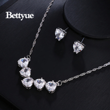 Bettyue Brand Charm Fashion Simple AAA Zircon White Gold Color Heart Shape Jewelry Sets For Woman Luxury Wedding Party Gift 2024 - buy cheap