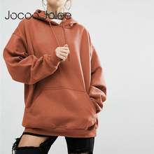 Jocoo jolee 2018 nova moda harajuku hoodies casual solto moletom grosso sólido feminino outono com capuz pulôver casaco feminino 2024 - compre barato