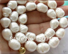 Envío Gratis> hermoso collar de perlas de 18 "barroco tahitiano blanco de 11-14mm 2024 - compra barato