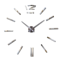 Relógio de parede espelhado acrílico, relógio de quartzo com agulha redonda, adesivo moderno para decoração de casa grande 2024 - compre barato