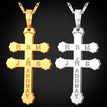 Bible Verse Cross Pendant Necklace For Women Men Jewelry Gift Trendy Gold/Silver Color  Party Religious Jewelry P1177 2024 - buy cheap