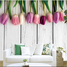 Beibehang papel de parede personalizado 3d fotos tulipas belo fundo moderno arte europeia mural sala de estar pintura decoração de casa 2024 - compre barato