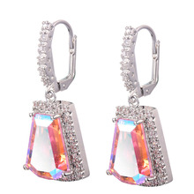 Rose Rainbow Crystal Zircon Women Earrings 925 Sterling Silver Free Shipping Newest Fashion Jewelry Earrings TE721 2024 - buy cheap