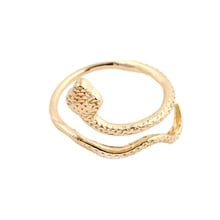 Anéis de luxo em ouro rosê e dourado, anéis pequenos de cobra para presentes para meninas envio grátis com 10 peças jz062 2024 - compre barato