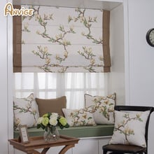 Natural Pastoral Style Cotton Fabric Roman Blinds Roller Shutter Window Shade Customized Curtains For Living Room 2024 - buy cheap