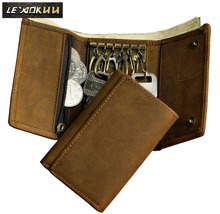 2016 New Hot Sale Cattle Men male design vintage crazy horse Genuine leather Vertical Card Mini Handy Wallet Purse With Snap 2024 - buy cheap