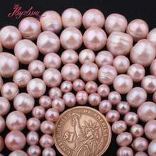 Perlas naturales de agua dulce para hacer joyas, collar, pulsera, cuentas de 15 ", color morado, 5-7,9-10,11-14mm, envío gratis 2024 - compra barato