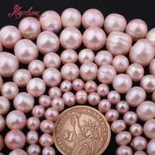 5-7,9-10,11-14mm Purple Nearround Natural Freshwater Pearl For DIY Necklace Bracelet Jewelry Making  Beads 15" Free Shipping 2024 - buy cheap