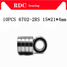Free Shipping 10PCS ABEC-5 6702-2RS High quality 6702RS 6702 2RS RS 15x21x4 mm Miniature Rubber seal Deep Groove Ball Bearing 2024 - buy cheap