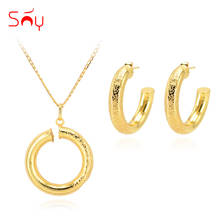 Sunny Jewelry Fashion Jewelry 2021 Big Stud Earrings Necklace Pendant Jewelry Sets For Women Round For Party Wedding Daily Gift 2024 - buy cheap