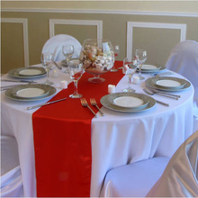 Toalha de mesa em cetim 20 tamanhos, saquinho vermelho azul dourado, 15 cores, escolher 30 cm x 275cm, decoração festiva, festa de casamento, banquete 2024 - compre barato