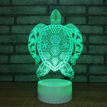 Tortoise Visual 3d Led Night Light Lovely 7 color change 3D Lamp Christmas decorations gift for baby room lights wholesale 2024 - buy cheap