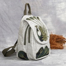 Bolso de hombro de dos asas con múltiples capas, mochila duradera y ligera de algodón y lino mezclado 2024 - compra barato