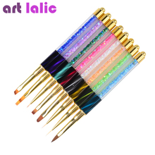 8 Style Nail Art Cat Eye Rhinestone Acrylic Uv Gel Extension Liner Grids Flower Design Painting Pen Brush Manicure Tool 2024 - купить недорого