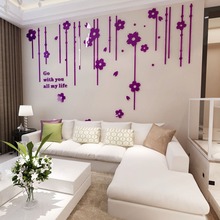 3D Three-dimensional crystal Wall Stickers Flower Living room bedroom TV background home decoration Europe Wall Hangings Decals 2024 - buy cheap