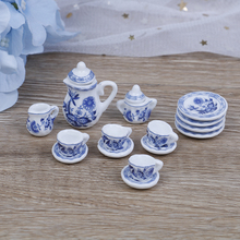 15 Pçs/set Flor Patten Porcelana Xícaras de Chá de Café Cerâmica de Mesa Escala 1/12 Acessórios de Cozinha Em Miniatura 2024 - compre barato