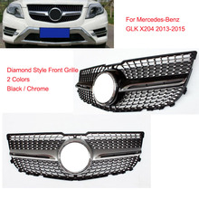 Rejilla delantera para mercedes-benz GLK X204 2013 2014 2015, rejilla de ventilación, parachoques de diamante, color negro y plateado 2024 - compra barato
