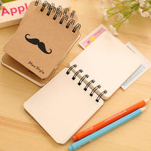 1PCS Kawaii MR Beard Cowhide Paper Notebook Mini Blank Coil Portable Notepad Stationery Student Gift Office&School Supplies 2024 - buy cheap