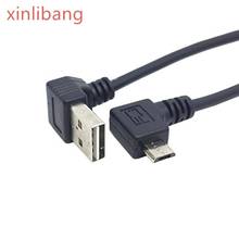 USB 2,0 штекер в правильном направлении Micro USB 5Pin Мужской кабель Реверсивный вверх и вниз Угловой 90 градусов 25 см 2024 - купить недорого