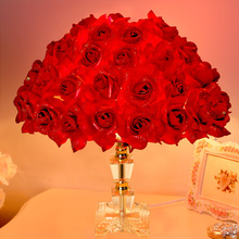 Lâmpada de mesa decorativa de rosas coloridas, luminária de mesa para quarto de casamento e quarto 2024 - compre barato