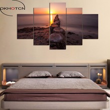 Okhotnc-pintura en lienzo de arte de pared moderna para playa y mar, arte impreso en HD, Fondo de sala de estar, impresiones de decoración y póster, 5 piezas 2024 - compra barato