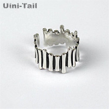 Uini-Tail hot new 925 sterling silver old irregular opening ring female creative personality irregular trend geometric ring 2024 - buy cheap