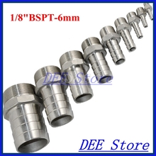 3Pcs 1/8"BSPT Male Thread Pipe Fittings x 6 MM Barb Hose Tail Connector Joint Pipe Stainless Steel SS304 connector Fittings 2024 - buy cheap