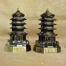 Metal Crafts Gifts Monuments Yellow Crane Tower Model Pagoda Ornaments Chinese Famous Landmark Architecture Home Office Decor 2024 - buy cheap