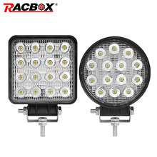 RACBOX-Luz LED de trabajo Superfina redonda, foco de inundación de 4 pulgadas, 48W, 42W, para camión Lada, remolque, SUV, ATV, UTV, UAZ, 4WD 2024 - compra barato