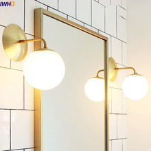 IWHD Nordic Modern Copper Wall Lamp Beside Home Indoor Lighting Bathroom Mirror Stair Light Glass Ball Wall Sconce Arandela 2024 - buy cheap