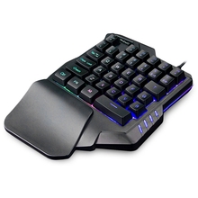 G30 Wired Gaming Keypad With LED Backlight 35 Keys One-Handed Membrane Keyboard USB 2.0 Mini Keyboard With Large Wrist Pad 2024 - buy cheap