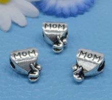 FreeShip 20Pcs Tibetan Silver Big Hole MOM Spacer Beads Fit Jewelry Making 11x10mm 2024 - buy cheap