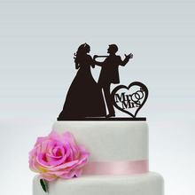 Adorno de pastel de boda con soporte para novia y novio, soporte de pastel de aniversario de boda, Decoración de Pastel conmemorativo de fiesta de acrílico 2024 - compra barato